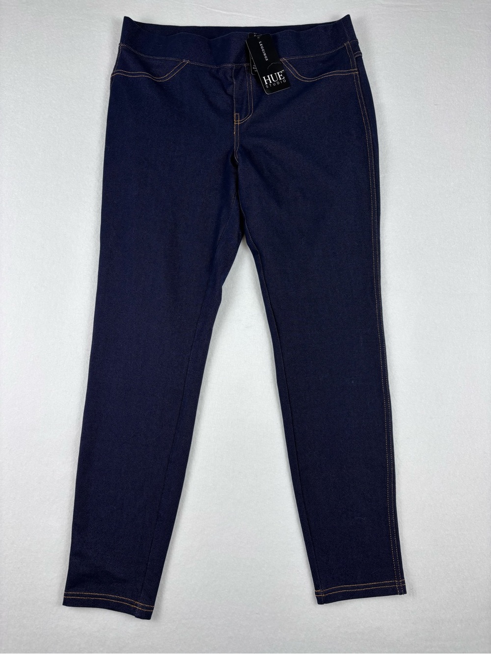 Hue Women's Large Navy Denim Pull-On Jeggings NWT
